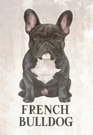 Home houten poster hond french bulldog bycnk