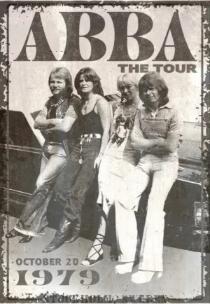 houten poster muziek abba bycnk