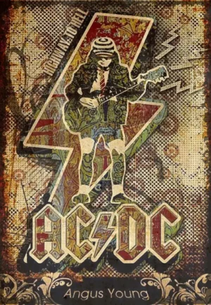 houten poster muziek acdc bycnk