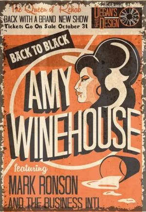 houten poster muziek amy winehouse bycnk