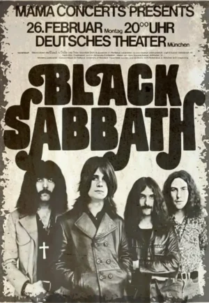 houten poster muziek blacksabbath bycnk