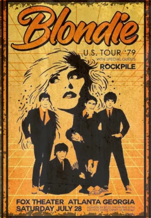 houten poster muziek blondie bycnk