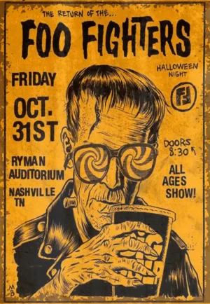 houten poster muziek foofighters bycnk