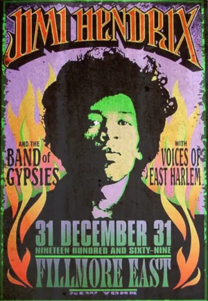 houten poster muziek jimi hendrix bycnk