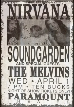 houten poster muziek nirvana bycnk