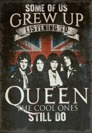 houten poster muziek queen bycnk