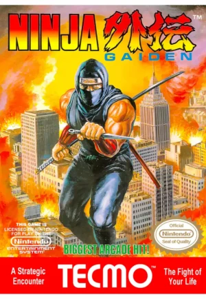 houten poster retrogames ninja bycnk