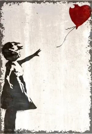 houten poster streetart balloon bycnk