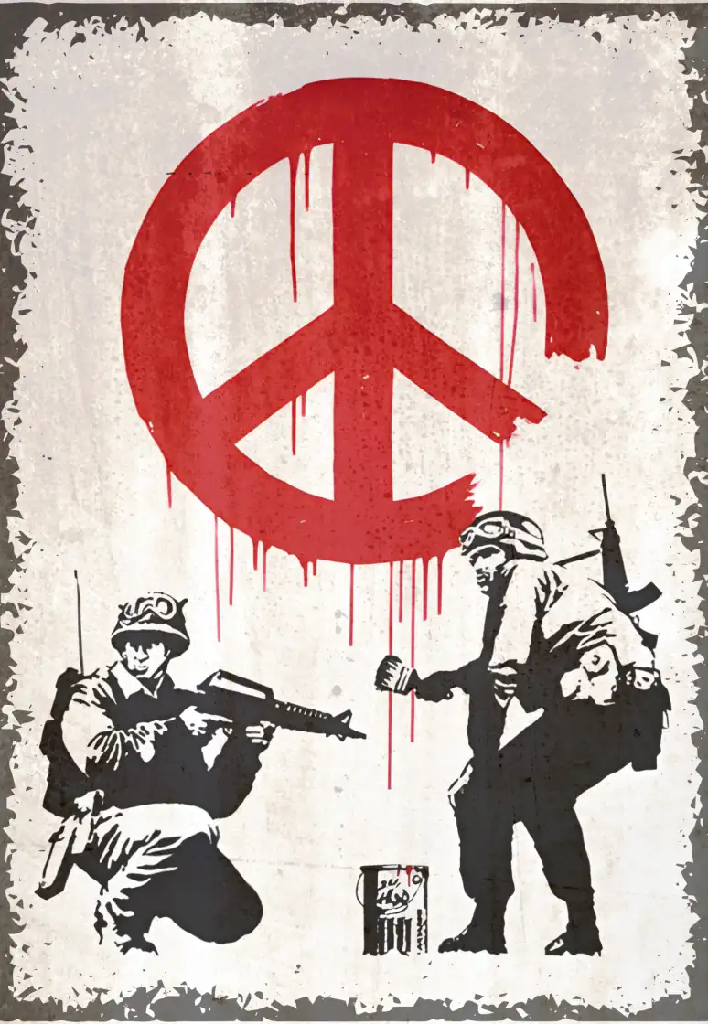 houten poster streetart peace bycnk houten poster streetart peace bycnk