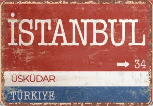 houten poster turkse collectie straatborden istanbul uskudar bycnk